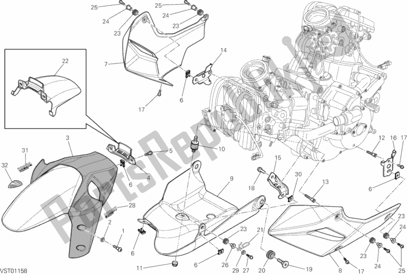 Todas as partes de 34b - Carenagem do Ducati Multistrada 1200 S GT 2013